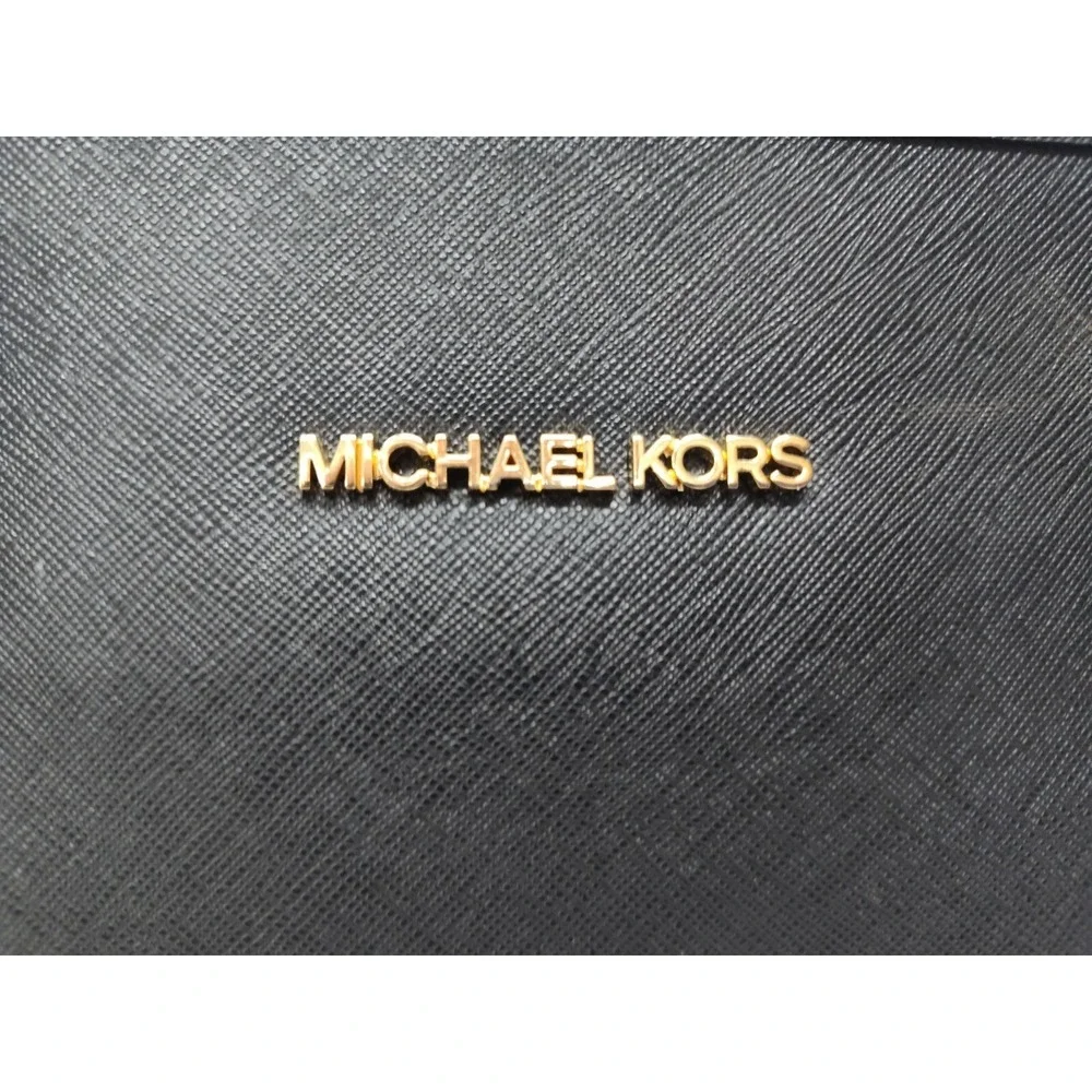 Michael Kors Jet Set Travel Women's Top Zip Black Leather Tote Bag 38F7GTVT3L - Picture 7 of 8